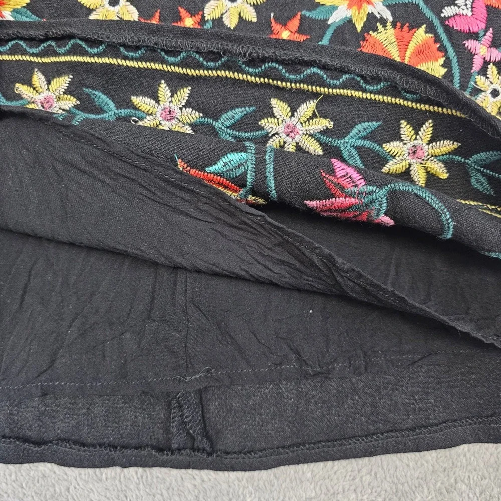 Umgee Embroidered Mini Skirt Small Boho Floral Bird Cottagecore Boho Festival‎